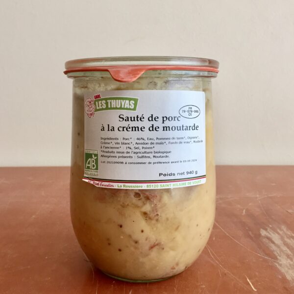 Sauté de porc à la crème de moutarde - 940g